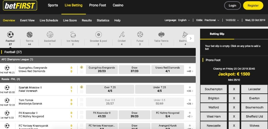 betFIRST Live Betting betFIRST Live Betting