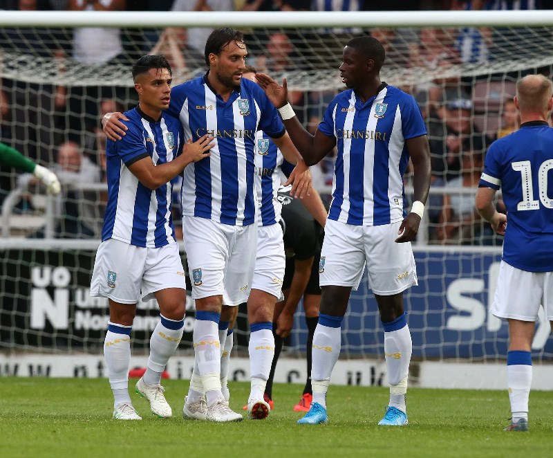 футбол игроки на поле. шеффилд уэнсдей форма. стадион шеффилд уэнсдей. лукас уэнсдей. футбольный клуб шеффилд уэнсдей.