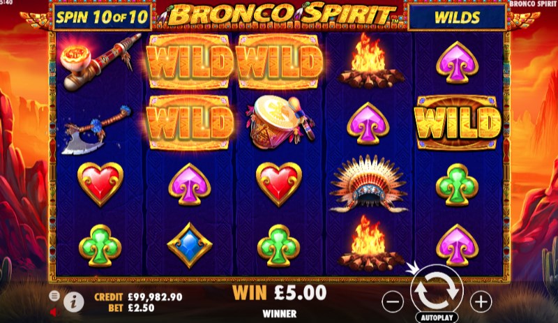 Bronco Spirit Slots Wild Feature
