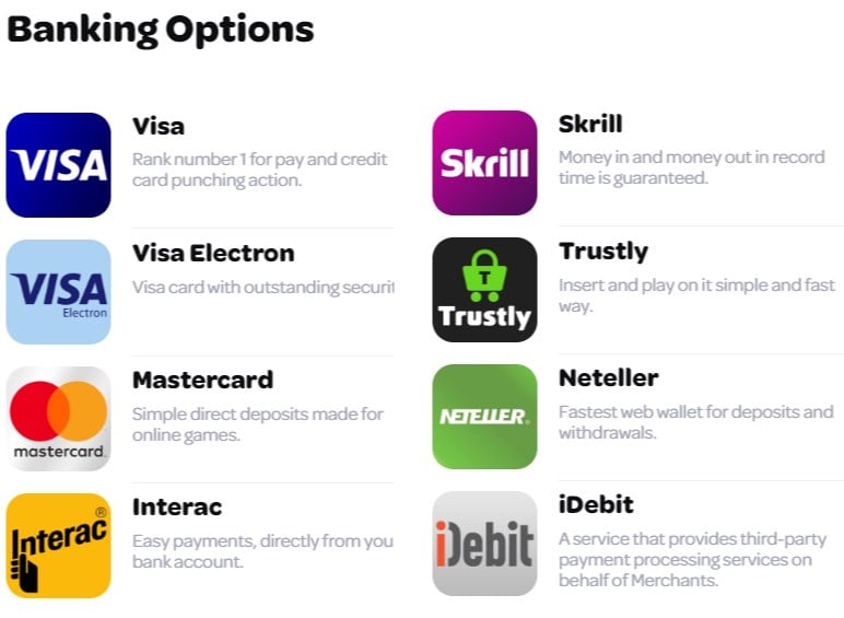 spin sports payment methods