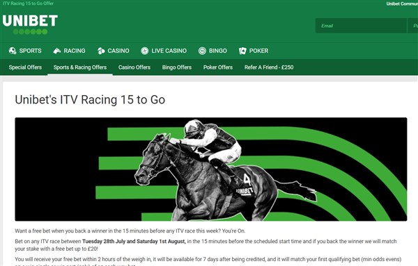 Glorious Goodwood Free Bet Offer