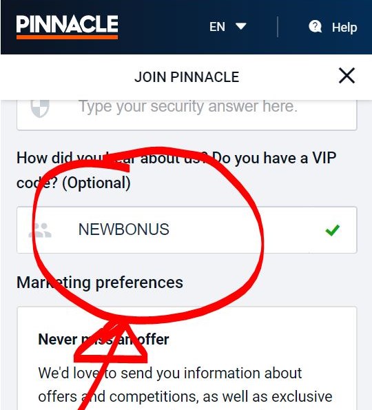 Pinnacle VIP Code NEWBONUS Pinnacle VIP Code NEWBONUS