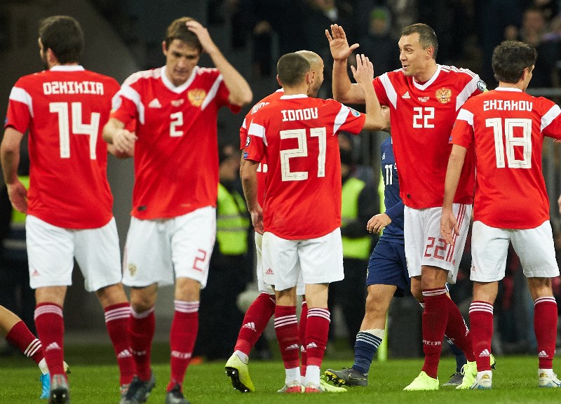Russia uefa celebrate