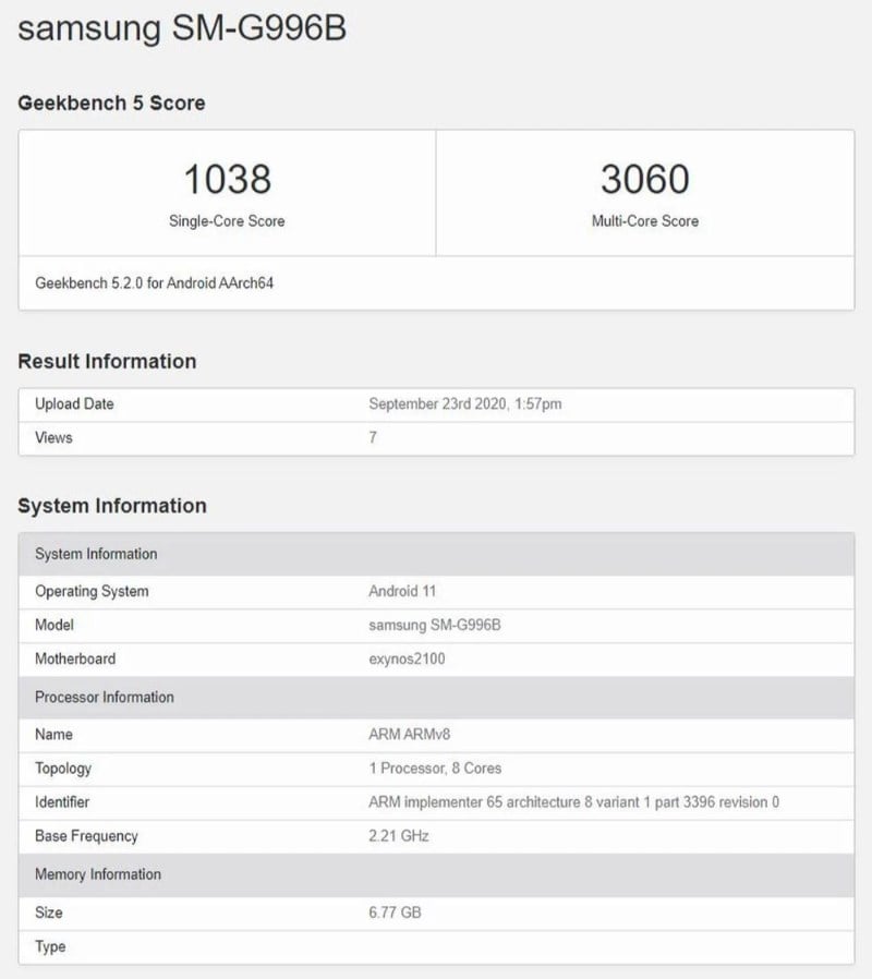 S21 Geekbench Report