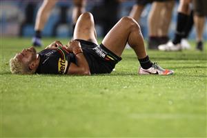 SYDNEY, AUSTRALIA - OCTOBER 02: Apisai Koroisau of the Panthers celebrates after winning the NRL Qualifying Final match between the Penrith Panthers and the Sydney Roosters at Panthers Stadium on October 02, 2020 in Sydney, Australia. (Photo by Cameron Spencer/Getty Images)