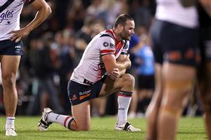 SYDNEY, AUSTRALIA - OCTOBER 02: Boyd Cordner of the Roosters reacts after the NRL Qualifying Final match between the Penrith Panthers and the Sydney Roosters at Panthers Stadium on October 02, 2020 in Sydney, Australia. (Photo by Cameron Spencer/Getty Images)
