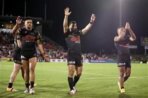 SYDNEY, AUSTRALIA - OCTOBER 02: Josh Mansour of the Panthers celebrates winning the NRL Qualifying Final match between the Penrith Panthers and the Sydney Roosters at Panthers Stadium on October 02, 2020 in Sydney, Australia. (Photo by Cameron Spencer/Getty Images)
