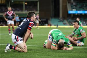 SYDNEY, AUSTRALIA - OCTOBER 09: Luke Keary of the Roosters reacts during the NRL Semi Final match between the Sydney Roosters and the Canberra Raiders at the Sydney Cricket Ground on October 09, 2020 in Sydney, Australia. (Photo by Cameron Spencer/Getty Images)