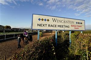 WINCANTON, ENGLAND - OCTOBER 15: A general view as a runner and rider make their way to the track at Wincanton Racecourse on October 15, 2020 in Wincanton, England. Owners are allowed to attend if they have a runner at the meeting otherwise racing remains behind closed doors to the public due to the Coronavirus pandemic. (Photo by Alan Crowhurst/Getty Images)
