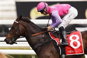 SYDNEY, AUSTRALIA - OCTOBER 17: Tommy Berry on Trumbull wins race 6 the Fujitsu General Sydney Stakes during Sydney Racing at Royal Randwick Racecourse on October 17, 2020 in Sydney, Australia. (Photo by Mark Evans/Getty Images)