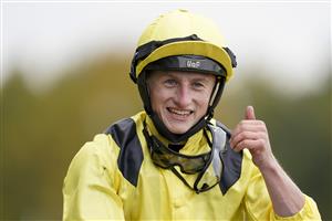 ASCOT, ENGLAND - OCTOBER 17: Tom Marquand after riding Addeybb to win The Qipco Champion Stakes during the Qipco British Champions Day at Ascot Racecourse on October 17, 2020 in Ascot, England. Owners are allowed to attend if they have a runner at the meeting otherwise racing remains behind closed doors to the public due to the Coronavirus pandemic. (Photo by Alan Crowhurst/Getty Images)