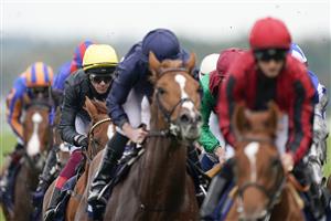 ASCOT, ENGLAND - OCTOBER 17: Frankie Dettori riding Stradivarius (L, yellow cap) finish down the field in The Qipco British Champions Long Distance Cup during the Qipco British Champions Day at Ascot Racecourse on October 17, 2020 in Ascot, England. Owners are allowed to attend if they have a runner at the meeting otherwise racing remains behind closed doors to the public due to the Coronavirus pandemic. (Photo by Alan Crowhurst/Getty Images)