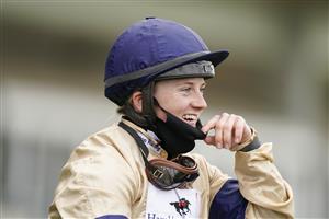 ASCOT, ENGLAND - OCTOBER 17: Hollie Doyle after riding Glen Shiel to win The Qipco British Champions Sprint Stakes during the Qipco British Champions Day at Ascot Racecourse on October 17, 2020 in Ascot, England. Owners are allowed to attend if they have a runner at the meeting otherwise racing remains behind closed doors to the public due to the Coronavirus pandemic. (Photo by Alan Crowhurst/Getty Images)