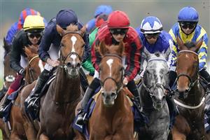 ASCOT, ENGLAND - OCTOBER 17: Hollie Doyle riding Trueshan (R, blue cap) on their way to winning The Qipco British Champions Long Distance Cup during the Qipco British Champions Day at Ascot Racecourse on October 17, 2020 in Ascot, England. Owners are allowed to attend if they have a runner at the meeting otherwise racing remains behind closed doors to the public due to the Coronavirus pandemic. (Photo by Alan Crowhurst/Getty Images)