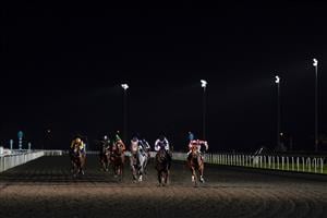 SUNBURY, ENGLAND - OCTOBER 20: Adam Kirby riding Culture (2R) win The Unibet Casino Handicap (Div 1) at Kempton Park Racecourse on October 20, 2020 in Sunbury, England. Owners are allowed to attend if they have a runner at the meeting otherwise racing remains behind closed doors to the public due to the Coronavirus pandemic. (Photo by Alan Crowhurst/Getty Images)