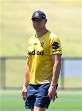 SUNSHINE COAST, AUSTRALIA - OCTOBER 21: Assistant Coach Jason Ryles watches on during a Melbourne Storm NRL training session at Sunshine Coast Stadium on October 21, 2020 in Sunshine Coast, Australia. (Photo by Bradley Kanaris/Getty Images)