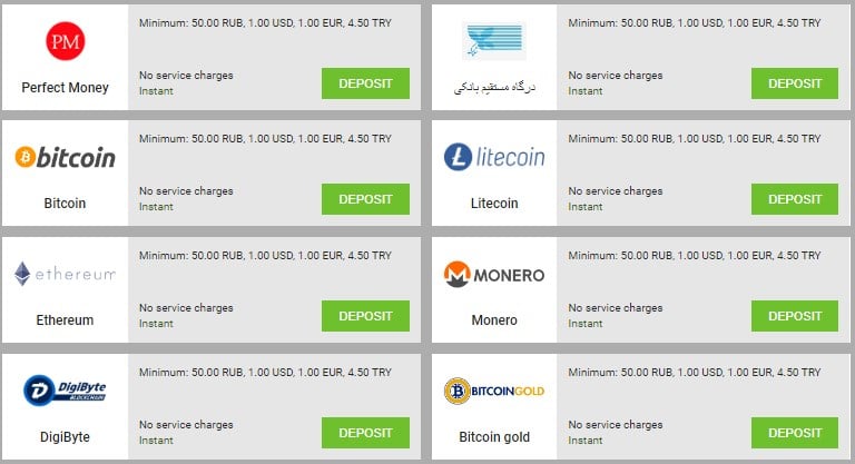 Betfoot payment methods