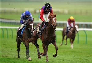 NEWMARKET, ENGLAND - OCTOBER 21: Pied Piper ridden by Robert Havlin wins the Rossdales Laboratories Maiden Stakes at Newmarket Racecourse at Newmarket Racecourse on October 21, 2020 in Newmarket, England. (Photo by Tim Goode-Pool/Getty Images)
