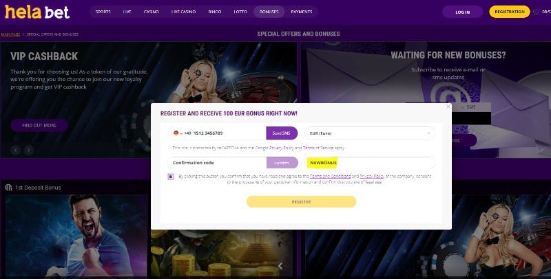 helabet promo code NEWBONUS