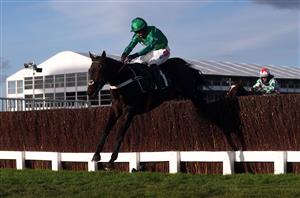 CHELTENHAM, ENGLAND - OCTOBER 23: Fusil Raffles ridden by jockey Daryl Jacob clears a fence on the way to winning the (Old) Two Farmers Crisps Novices' Chase (GBB Race) at Cheltenham Racecourse on October 23, 2020 in Cheltenham, England. (Photo by David Davies - Pool / Getty Images)