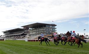 CHELTENHAM, ENGLAND - OCTOBER 23: Runners and riders at the start of the (Old) Matchbook Better Way To Bet Novices' Chase (GBB Race) at Cheltenham Racecourse on October 23, 2020 in Cheltenham, England. (Photo by David Davies - Pool / Getty Images)