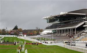 CHELTENHAM, ENGLAND - OCTOBER 24: A view of the empty stands during the Masterson Holdings Hurdle at Cheltenham Racecourse on October 24, 2020 in Cheltenham, England. (Photo by David Davies - Pool / Getty Images)