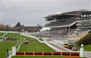 CHELTENHAM, ENGLAND - OCTOBER 24: A view of the empty stands during the Masterson Holdings Hurdle at Cheltenham Racecourse on October 24, 2020 in Cheltenham, England. (Photo by David Davies - Pool / Getty Images)