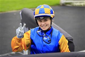 SYDNEY, AUSTRALIA - OCTOBER 24: Winona Costin on Knights Order returns to scale after winning race 5 the ClubsNSW City Tattersalls Club Cup during Sydney Racing at Royal Randwick Racecourse on October 24, 2020 in Sydney, Australia. (Photo by Mark Evans/Getty Images)