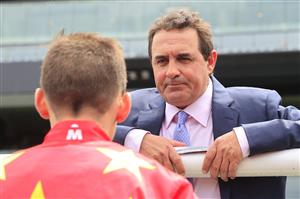 SYDNEY, AUSTRALIA - OCTOBER 24: Michael Freedman talks to Jason Collett after winning race 1 the Forum Group Kirkham Plate with Tiger Of Malay during Sydney Racing at Royal Randwick Racecourse on October 24, 2020 in Sydney, Australia. (Photo by Mark Evans/Getty Images)