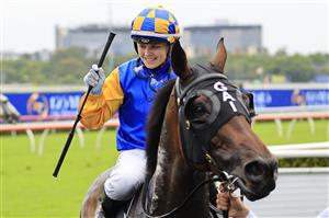 SYDNEY, AUSTRALIA - OCTOBER 24: Winona Costin on Knights Order returns to scale after winning race 5 the ClubsNSW City Tattersalls Club Cup during Sydney Racing at Royal Randwick Racecourse on October 24, 2020 in Sydney, Australia. (Photo by Mark Evans/Getty Images)