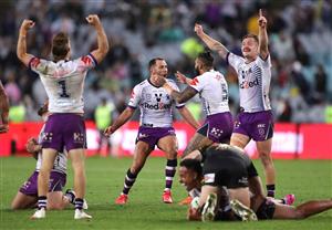 SYDNEY, AUSTRALIA - OCTOBER 25: Cameron Smith of the Storm celebrates victory during the 2020 NRL Grand Final match between the Penrith Panthers and the Melbourne Storm at ANZ Stadium on October 25, 2020 in Sydney, Australia. (Photo by Mark Kolbe/Getty Images)