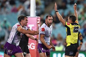 SYDNEY, AUSTRALIA - OCTOBER 25: Cameron Smith of the Storm celebrates with team mates after scoring a try during the 2020 NRL Grand Final match between the Penrith Panthers and the Melbourne Storm at ANZ Stadium on October 25, 2020 in Sydney, Australia. (Photo by Cameron Spencer/Getty Images)
