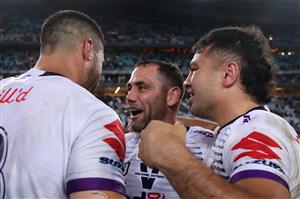 SYDNEY, AUSTRALIA - OCTOBER 25: Cameron Smith of the Storm celebrates after winning the 2020 NRL Grand Final match between the Penrith Panthers and the Melbourne Storm at ANZ Stadium on October 25, 2020 in Sydney, Australia. (Photo by Cameron Spencer/Getty Images)