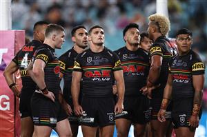 SYDNEY, AUSTRALIA - OCTOBER 25: Nathan Cleary of the Panthers looks on after a Storm try during the 2020 NRL Grand Final match between the Penrith Panthers and the Melbourne Storm at ANZ Stadium on October 25, 2020 in Sydney, Australia. (Photo by Cameron Spencer/Getty Images)