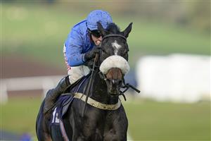 CHEPSTOW, WALES - OCTOBER 27: Adam Wedge riding Star Gate (blue) clear the last to win The JPW Racing Tipster At tipstersempire.co.uk Maiden Hurdle (GBB Race) (Div 2) at Chepstow Racecourse on October 27, 2020 in Chepstow, Wales. Owners are allowed to attend if they have a runner at the meeting otherwise racing remains behind closed doors to the public due to the Coronavirus pandemic. (Photo by Alan Crowhurst/Getty Images)
