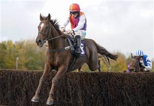 CHEPSTOW, WALES - OCTOBER 27: James Bowen riding Wayfinder clear the last to win The Ed Culham Tips At tipstersempire.co.uk Novices' Handicap Chase (GBB Race) at Chepstow Racecourse on October 27, 2020 in Chepstow, Wales. Owners are allowed to attend if they have a runner at the meeting otherwise racing remains behind closed doors to the public due to the Coronavirus pandemic. (Photo by Alan Crowhurst/Getty Images)