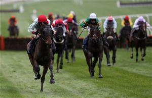 CHELTENHAM, ENGLAND - OCTOBER 24: Honest Vic ridden by Richard Patrick win the Pertemps Network Handicap Hurdle at Cheltenham Racecourse on October 24, 2020 in Cheltenham, England. (Photo by David Davies - Pool / Getty Images)