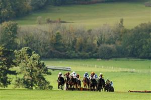 CHEPSTOW, WALES - OCTOBER 27: Tom Scudamore riding Molliana (R, yellow) clear the second last to win The Cotswold Racing At tipstersempire.co.uk Mares' Handicap Hurdle at Chepstow Racecourse on October 27, 2020 in Chepstow, Wales. Owners are allowed to attend if they have a runner at the meeting otherwise racing remains behind closed doors to the public due to the Coronavirus pandemic. (Photo by Alan Crowhurst/Getty Images)