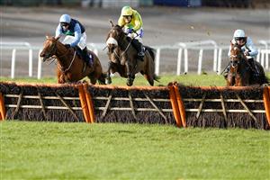 CHEPSTOW, WALES - OCTOBER 27: Tom Scudamore riding Molliana (yellow) clear the last to win The Cotswold Racing At tipstersempire.co.uk Mares' Handicap Hurdle at Chepstow Racecourse on October 27, 2020 in Chepstow, Wales. Owners are allowed to attend if they have a runner at the meeting otherwise racing remains behind closed doors to the public due to the Coronavirus pandemic. (Photo by Alan Crowhurst/Getty Images)
