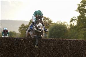 TAUNTON, ENGLAND - OCTOBER 28: Adam Wedge riding Court Royale clear the last to win The Thatchers Cider Novices' Handicap Chase at Taunton Racecourse on October 28, 2020 in Taunton, England. Owners are allowed to attend if they have a runner at the meeting otherwise racing remains behind closed doors to the public due to the Coronavirus pandemic. (Photo by Alan Crowhurst/Getty Images)