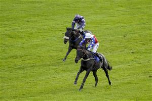 TAUNTON, ENGLAND - OCTOBER 28: Tom Cannon riding Isolate (R) win The Summerfield Developments Novices' Hurdle at Taunton Racecourse on October 28, 2020 in Taunton, England. Owners are allowed to attend if they have a runner at the meeting otherwise racing remains behind closed doors to the public due to the Coronavirus pandemic. (Photo by Alan Crowhurst/Getty Images)