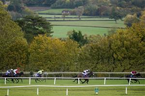 TAUNTON, ENGLAND - OCTOBER 28: Action during The Summerfield Developments Novices' Hurdle at Taunton Racecourse on October 28, 2020 in Taunton, England. Owners are allowed to attend if they have a runner at the meeting otherwise racing remains behind closed doors to the public due to the Coronavirus pandemic. (Photo by Alan Crowhurst/Getty Images)