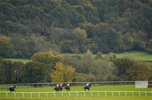 TAUNTON, ENGLAND - OCTOBER 28: Action during The Summerfield Developments Novices' Hurdle at Taunton Racecourse on October 28, 2020 in Taunton, England. Owners are allowed to attend if they have a runner at the meeting otherwise racing remains behind closed doors to the public due to the Coronavirus pandemic. (Photo by Alan Crowhurst/Getty Images)