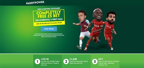 Liverpool Vs West Ham Free Bet Get A 5 Free Bet At Paddy Power