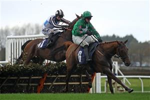WETHERBY, ENGLAND - OCTOBER 30: Apache Creek ridden by Richie McLernon clears the last before going on to win the bet365 Novices' Handicap Hurdle at Wetherby Racecourse on October 30, 2020 in Wetherby, England. (Photo by Tim Goode - Pool/Getty Images)