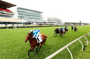 MELBOURNE, AUSTRALIA - OCTOBER 31: Daniel Stackhouse riding #1 Crosshaven wins race one the Network 10 Carbine Club Stakes during 2020 AAMI Victoria Derby Day at Flemington Racecourse on October 31, 2020 in Melbourne, Australia. (Photo by Robert Cianflone/Getty Images for the VRC)