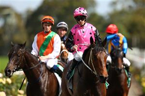 SYDNEY, AUSTRALIA - OCTOBER 31: Jay Ford on Costello wins race 6 the Kypreos Group Rosehill Gold Cup during Sydney Racing at Rosehill Gardens on October 31, 2020 in Sydney, Australia. (Photo by Jason McCawley/Getty Images for the Australian Turf Club)