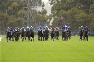 SYDNEY, AUSTRALIA - OCTOBER 31: Koby Jennings on Collette (red cap, right) wins race 8 the Iron Jack Golden Eagle during Sydney Racing at Rosehill Gardens on October 31, 2020 in Sydney, Australia. (Photo by Mark Evans/Getty Images)