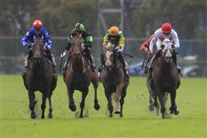 SYDNEY, AUSTRALIA - OCTOBER 31: Tom Sherry on Elaborate (R) wins race 9 during Sydney Racing at Rosehill Gardens on October 31, 2020 in Sydney, Australia. (Photo by Mark Evans/Getty Images)