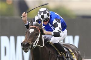 SYDNEY, AUSTRALIA - OCTOBER 31: Nash Rawiller on Enchanted Heart wins race 2 the Schweppes Handicap during Sydney Racing at Rosehill Gardens on October 31, 2020 in Sydney, Australia. (Photo by Mark Evans/Getty Images)